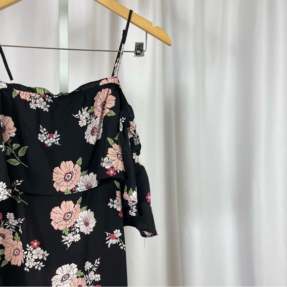 Forever 21 Small Cold Shoulder Off Shoulder Boho Floral Tunic Top Flowy Retro - Picture 8 of 8